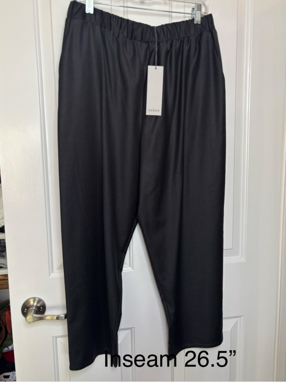 NWT Dusan Woman’s Black 100% Wool Lightweight Easy-Fit Pants Size XL